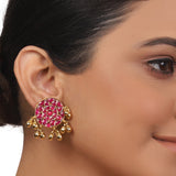 Gold Plated  Valentine Kundan Hasli Necklace Set