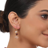 Gold Plated Valentine Kundan Rosequartz Necklace Set