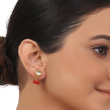 Gold Plated  Valentine Kundan Laxshmi  Coral Necklace Set