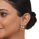 Gold Plated Valentine Carnelian Kundan Necklace Set