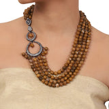 Silver Plated Valentine Zircon Jasper Necklace Set