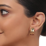 Gold Plated  Valentine Kundan Ruby Necklace Set