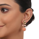 Gold Plated Valentine Pink Kundan Peacock Necklace Set