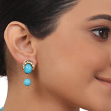 Gold Plated Valentine Turquoise Kundan Necklace Set