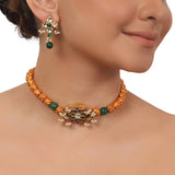 Gold Plated Valentine Kundan Gold Choker Set