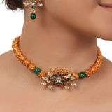 Gold Plated Valentine Kundan Gold Choker Set