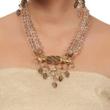 Gold Plated Taraash Rock Crystal Necklace Set