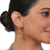 Gold Plated Valentine Kundan Necklace Set