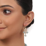 Gold Plated Blue Kundan Necklace Set