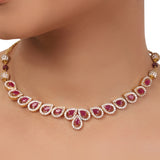 Gold Plated Valentine Zircon Necklace Set