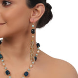 Gold Plated  Valentine Zircon Lariat  Necklace Set