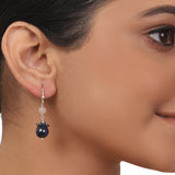 Silver Plated Valentine Victorian Pink Blue Lariat Necklace Set