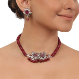 Silver Plated Valentine Victorian Necklace Set