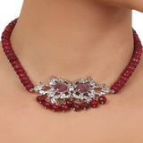 Silver Plated Valentine Victorian Necklace Set