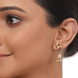 Gold Plated Valentine Zircon Green Onyx Necklace Set