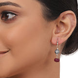Silver Plated Valentine Ruby Zircon Necklace Set
