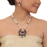 Silver Plated Valentine Blue Zircon Necklace Set