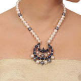 Silver Plated Valentine Blue Zircon Necklace Set