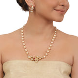 Gold Plated Valentine Zircon Peacock Pearl  Necklace Set