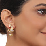 Gold Plated Valentine Zircon Peacock Pearl  Necklace Set