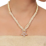 Gold Plated Valentine Pearl Gold Necklace Set