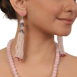 Silver Plated Valentine Zircon Peacock Necklace Set