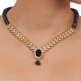 Gold Plated Blue Zircon Necklace Set