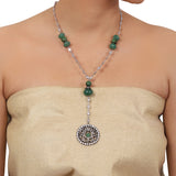 Silver Plated Valentine Victorian Lariat Necklace Set