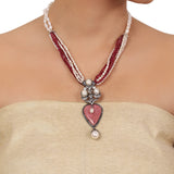 Silver Plated Valentine Victorian Necklace Set