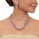 Silver Plated Valentine Zircon Necklace Set