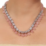 Silver Plated Valentine Zircon Necklace Set