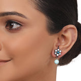 Silver Plated Valentine Victorian Turquoise Necklace Set