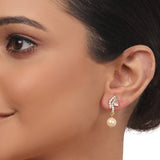 Gold Plated Valentine Zircon Pearl  Necklace Set