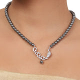 Silver Plated Valentine Zircon Peacock Necklace Set