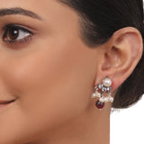 Silver Plated Valentine Purple Necklace Set