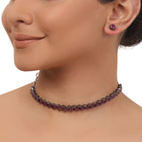 Silver Plated Valentine Ruby Necklace Set