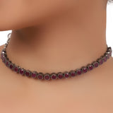 Silver Plated Valentine Ruby Necklace Set