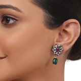 Silver Plated Valentine Ruby Zircon Necklace Set