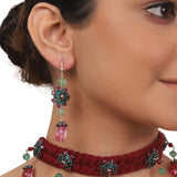 Silver Plated Valentine Tourmaline Zircon Choker Set