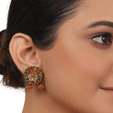 Gold Plated Valentine Orange Zircon Choker Set