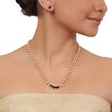 Gold Plated Valentine Blue Necklace Set