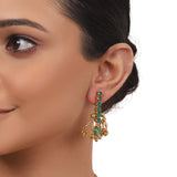 Gold Plated Valentine Green Tassel Necklace Set