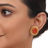 Gold Plated Valentine Coral Choker Set