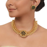 Gold Plated Valentine Green Necklace Set