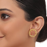 Gold Plated Valentine Pink Coral Necklace Set