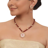 Gold Plated  Valentine Brown Zircon Necklace Set