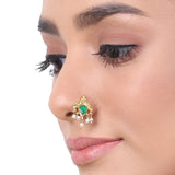 Gold Plated Green Onyx Nosepin