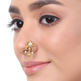 Gold Plated Kundan Pearl Nosepin