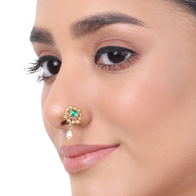 Gold Plated Kundan Nosepin