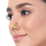 Gold Plated Green Onyx Nosepin